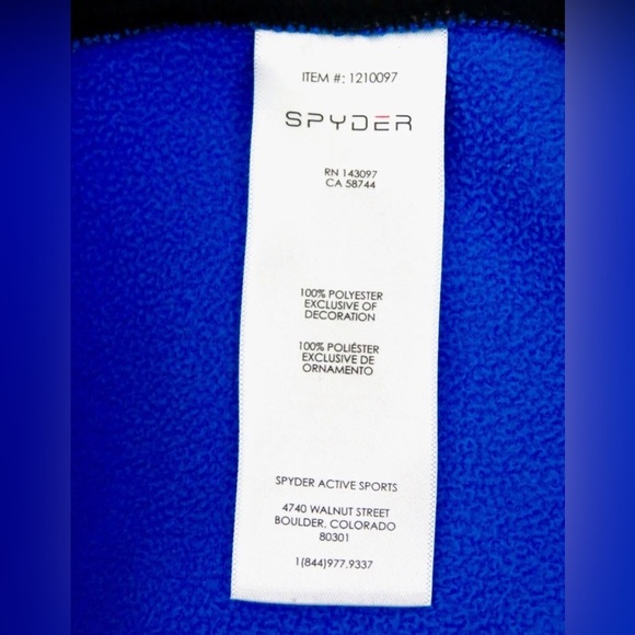 NEW! Spyder Constant Stryke Full Zip Jacket Sweater Fleece Lined Blue SZ M - Picture 7 of 8